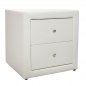 Preview: Bedside table Mone with 2 drawers from white matte PU 48x41x50 cm