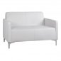 Preview: Sofa 2-Sitzer "Nellie" aus weißem PU 113x71x71cm