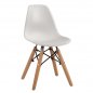 Preview: Chair Twist Kid with wooden legs and seat PP white 30,5x33x59 cm