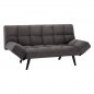 Preview: Sofa-Bett 3 Sitzer aus grauem Samt 182x80x88cm