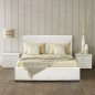 Preview: Bett "T. Chesterfield" mit Stauraum aus weißem PU WW321.02