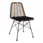Preview: Korbstuhl "Allegra" Wicker wicker Schwarz-Beige 46x59x83cm