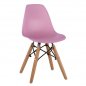 Preview: Chair Twist Kid with wooden legs & seat Pink PP 30,5x33x59 cm