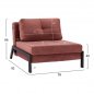 Preview: Armchair Bed CONSTANCE in velvet rosé 95x92x66cm
