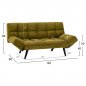 Preview: Sofa-Bett 3 Sitzer aus Olive Samt 182x80x88cm