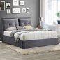Preview: Bett "Billie" aus grauem Samt mit Stauraum 160Χ200 WW582.11