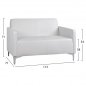 Preview: Sofa 2-Sitzer "Nellie" aus weißem PU 113x71x71cm
