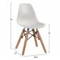 Preview: Chair Twist Kid with wooden legs and seat PP white 30,5x33x59 cm