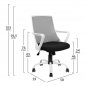 Preview: Office swivel chair polypropylene | Gray and white