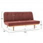 Preview: Sofa Bed 3 Seater in velvet rosé 193x85x88cm