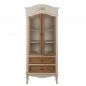 Preview: Vitrine MELODY aus Holz und Glas, Ecru-Braun Patina