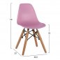 Preview: Chair Twist Kid with wooden legs & seat Pink PP 30,5x33x59 cm