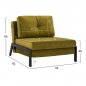 Preview: Sessel-Bett CONSTANCE aus olive Samt 95x92x66cm