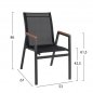 Preview: Aluminium Sessel Grau mit Textlinie schwarz & Polyholz