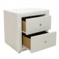 Preview: Bedside table Mone with 2 drawers from white matte PU 48x41x50 cm