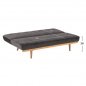 Preview: Sofa-Bett 3 Sitzer aus grauem Samt 193x85x88cm