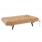 Preview: Sofa-Bett 3 Sitzer in beigem Samt 182x80x88cm