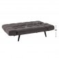 Preview: Sofa-Bett 3 Sitzer aus grauem Samt 182x80x88cm