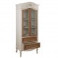 Preview: Vitrine MELODY aus Holz und Glas, Ecru-Braun Patina