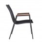 Preview: Aluminium Sessel Grau mit Textlinie schwarz & Polyholz