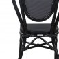 Preview: Aluminium Stuhl Bambus Look Schwarz mit Textline
