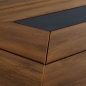 Preview: Garten Esstisch aus Aluminium grau und Holz