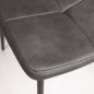 Preview: Stuhl "Teddy" aus Kunstleder in Anthrazit und Metallbeinen