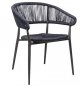 Preview: Outdoor armchair "Jacco" made of aluminum and woven rope in blue 57x77,5x45x60 cm