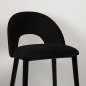 Preview: "Jyll" bar stool made of black velvet and legs made of black solid beech