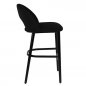 Preview: "Jyll" bar stool made of black velvet and legs made of black solid beech