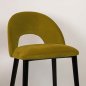 Preview: "Jyll" bar stool made of yellow gold velvet and legs made of black solid beech
