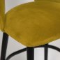 Preview: "Jyll" bar stool made of yellow gold velvet and legs made of black solid beech
