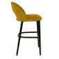 Preview: "Jyll" bar stool made of yellow gold velvet and legs made of black solid beech