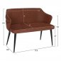 Preview: SOFA 2 SEAT CARLOS MADE OF BROWN NUBUK FABRIC WITH WOODEN FEET 119x60x84cm