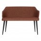 Preview: SOFA 2 SEAT CARLOS MADE OF BROWN NUBUK FABRIC WITH WOODEN FEET 119x60x84cm