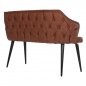 Preview: SOFA 2 SEAT CARLOS MADE OF BROWN NUBUK FABRIC WITH WOODEN FEET 119x60x84cm
