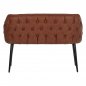 Preview: SOFA 2 SEAT CARLOS MADE OF BROWN NUBUK FABRIC WITH WOODEN FEET 119x60x84cm