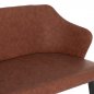 Preview: SOFA 2 SEAT CARLOS MADE OF BROWN NUBUK FABRIC WITH WOODEN FEET 119x60x84cm