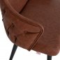 Preview: SOFA 2 SEAT CARLOS MADE OF BROWN NUBUK FABRIC WITH WOODEN FEET 119x60x84cm