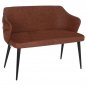 Preview: SOFA 2 SEAT CARLOS MADE OF BROWN NUBUK FABRIC WITH WOODEN FEET 119x60x84cm