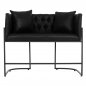 Preview: SOFA 2-SITZER IN SCHWARZ T.NUBUK & METALL SCHWARZ 64x120x97 cm