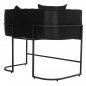 Preview: SOFA 2-SITZER IN SCHWARZ T.NUBUK & METALL SCHWARZ 64x120x97 cm