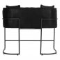 Preview: SOFA 2-SITZER IN SCHWARZ T.NUBUK & METALL SCHWARZ 64x120x97 cm