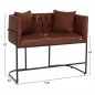 Preview: SOFAS 2-SITZER BRAUN PU & SCHWARZ METALLIC 64x120x97cm