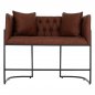 Preview: SOFAS 2-SITZER BRAUN PU & SCHWARZ METALLIC 64x120x97cm