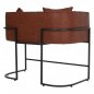 Preview: SOFAS 2-SITZER BRAUN PU & SCHWARZ METALLIC 64x120x97cm