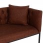 Preview: SOFAS 2-SITZER BRAUN PU & SCHWARZ METALLIC 64x120x97cm