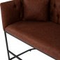 Preview: SOFAS 2-SITZER BRAUN PU & SCHWARZ METALLIC 64x120x97cm