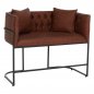Preview: SOFAS 2-SITZER BRAUN PU & SCHWARZ METALLIC 64x120x97cm