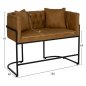 Preview: SOFA 2-SITZER IN SENFGELB T.NUBUK & METALL SCHWARZ 64x120x97 cm